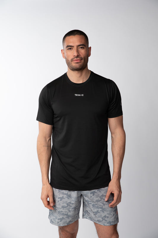 Polera cuello redondo básico Hombre - Negro