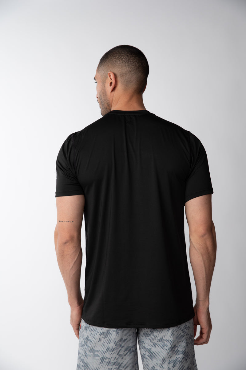 Polera cuello redondo básico Hombre - Negro