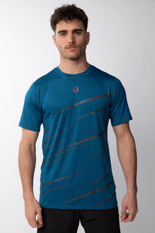 Polera deportiva estampada Hombre - Azul Petroleo