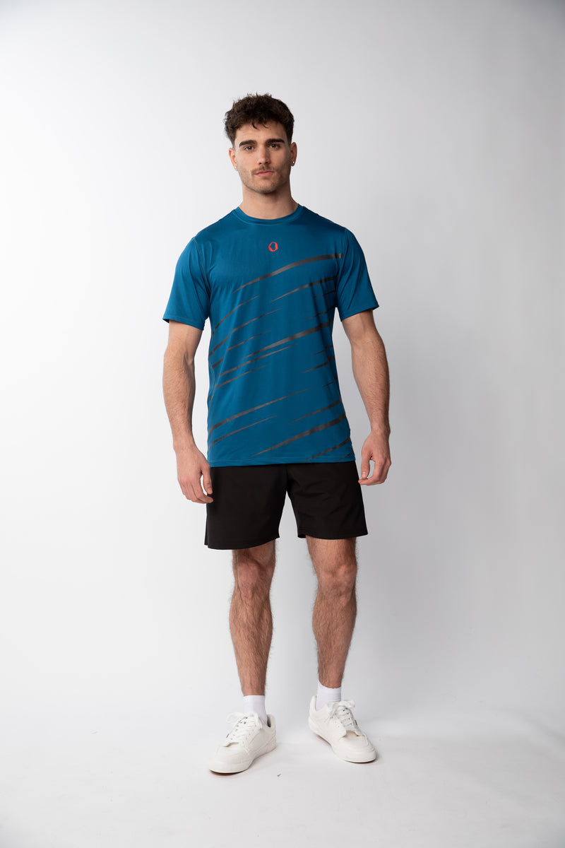 Polera deportiva estampada Hombre - Azul Petroleo