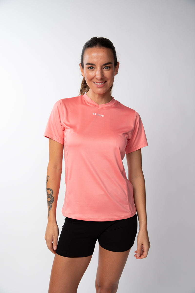 Polera cuello en V Mujer - Rosado