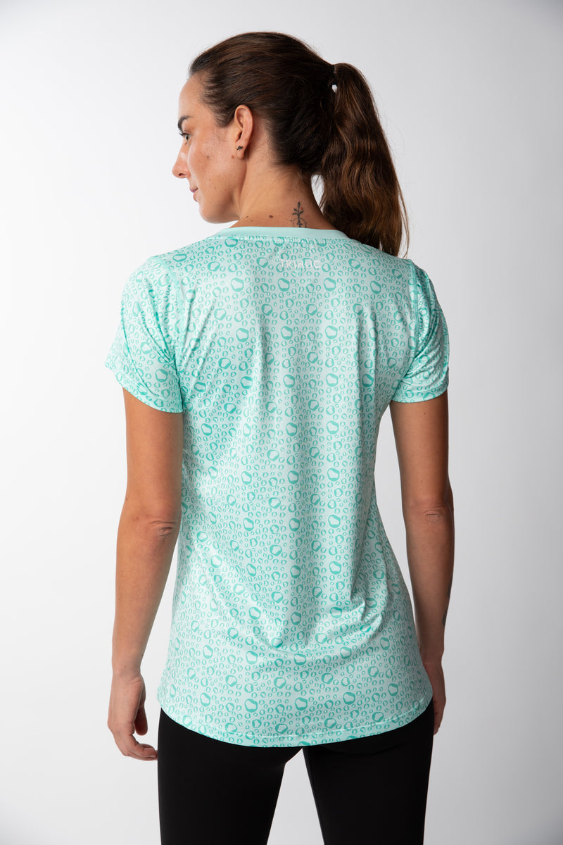 Polera deportiva Cuello redondo Mujer - Verde Agua