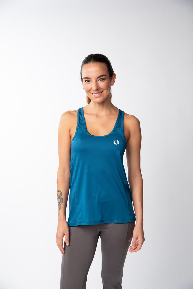 Polera Musculosa Mujer - Azul Petroleo